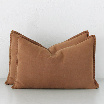 FRENCH LINEN CUSHION BUNDLE X2 | 40X60 | CINNAMON LATTE