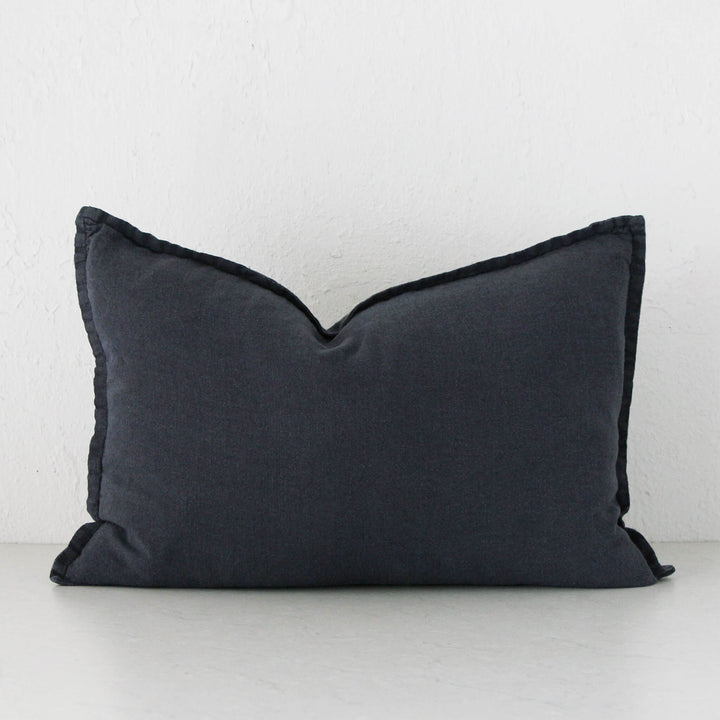 FRENCH LINEN CUSHION | 40X60 | NAVY HALE