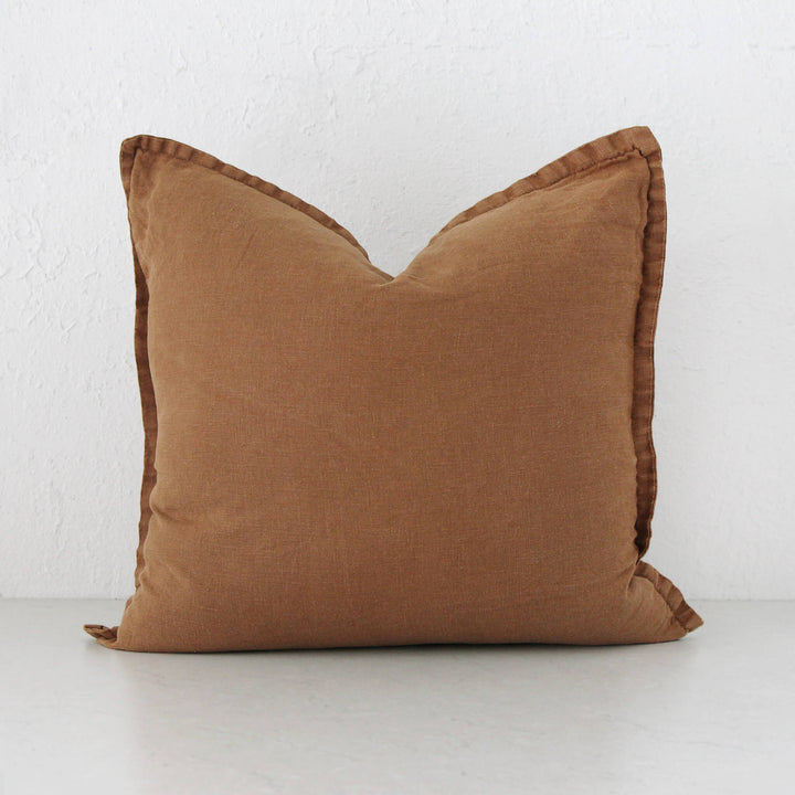 FRENCH LINEN CUSHION  50X50 | CINNAMON LATTE