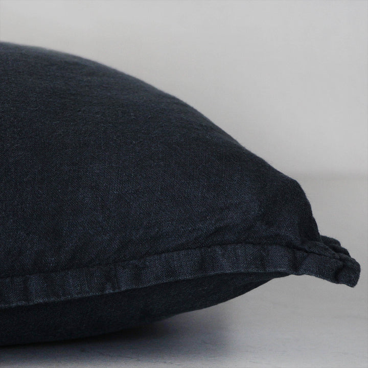 FRENCH LINEN CUSHION BUNDLE X2 | 60X60 | NAVY HALE | CLOSEUP