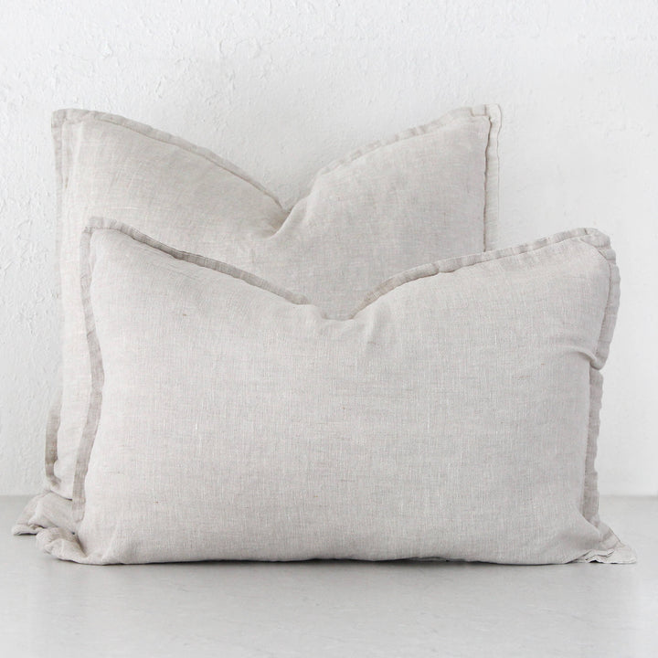 FRENCH LINEN CUSHION BUNDLE X2  | 40X60 + 50X50 |  NATURAL FLAX