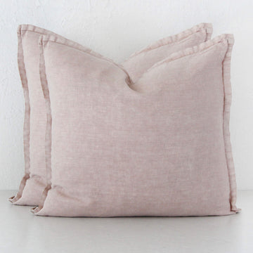 FRENCH LINEN CUSHION BUNDLE X2  | 60X60  |  NUDE PARCHMENT