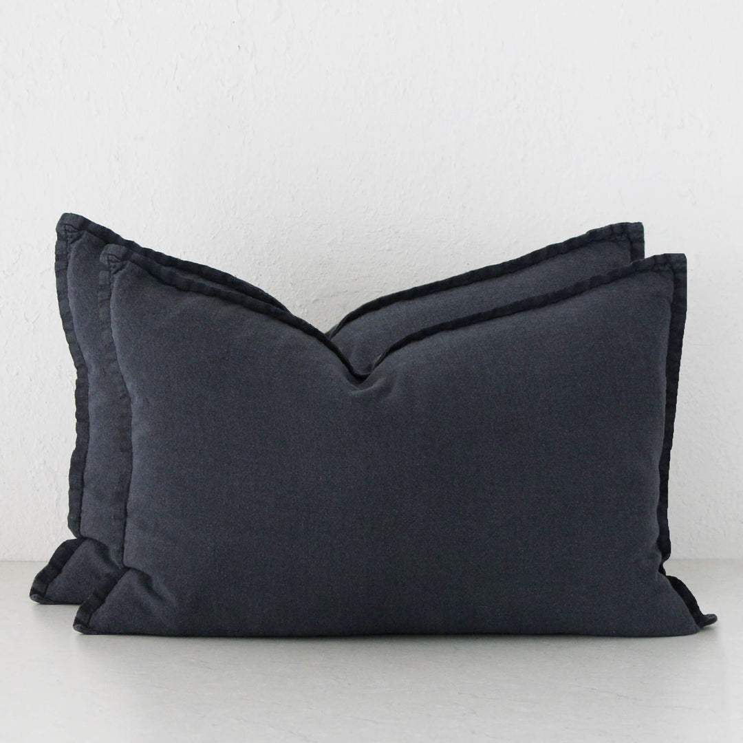 FRENCH LINEN CUSHION BUNDLE X2 | 40X60 | NAVY HALE