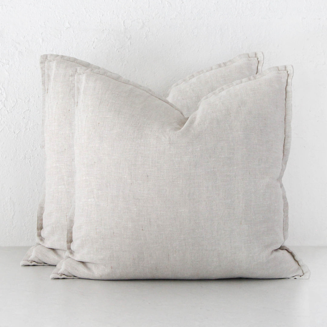 FRENCH LINEN CUSHION BUNDLE X2  | 50X50  |  NATURAL FLAX