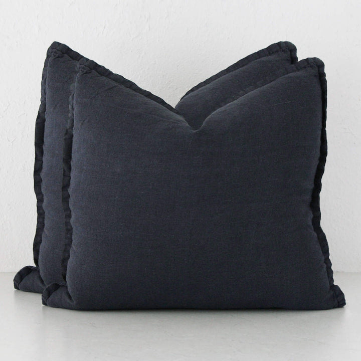 FRENCH LINEN CUSHION BUNDLE X2 | 60X60 | NAVY HALE