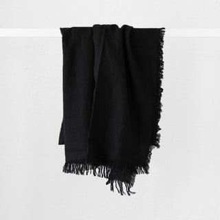LBD EXCLUSIVE | FRENCH LINEN THROW | 180X140CM | CARBON BLACK NOIR