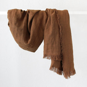 LBD EXCLUSIVE | FRENCH LINEN THROW | 180X140CM | CINNAMON LATTE
