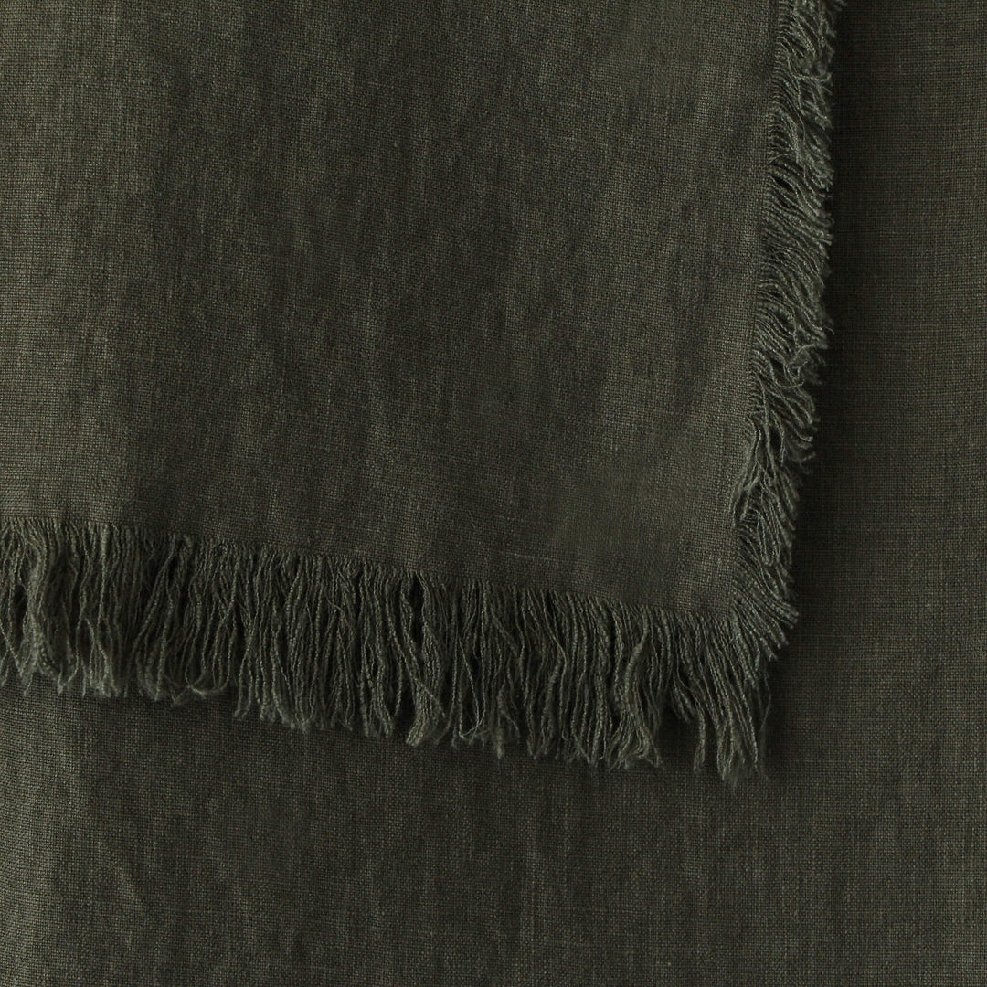 FRENCH LINEN THROW  |  180X140CM  |  TUSCAN OLIVE