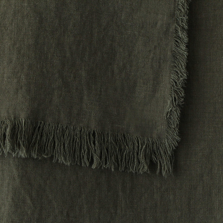 FRENCH LINEN THROW  |  180X140CM  |  TUSCAN OLIVE