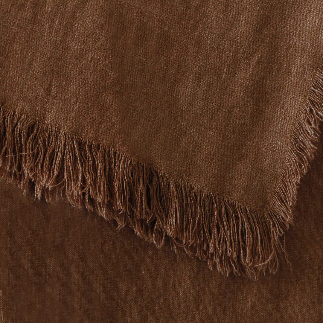 FRENCH LINEN THROW  |  180X140CM  |  CINNAMON LATTE