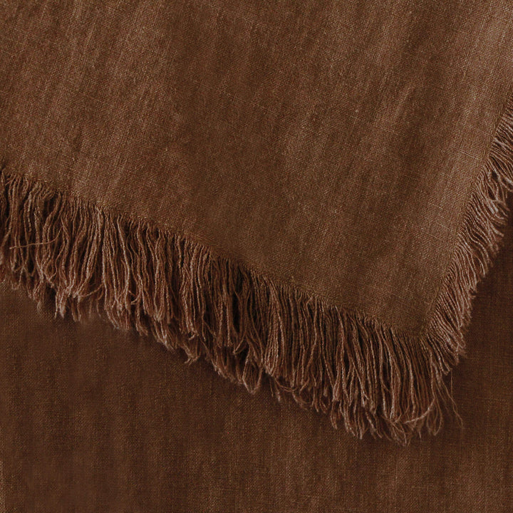 FRENCH LINEN THROW  |  180X140CM  |  CINNAMON LATTE