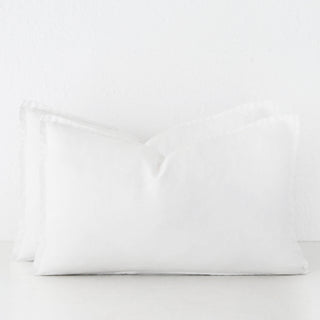 FRENCH LINEN CUSHION BUNDLE X2  |  40 X 60CM  |  CASPER WHITE