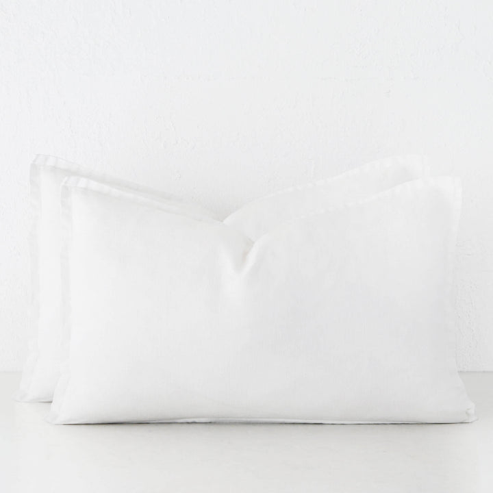 FRENCH LINEN CUSHION BUNDLE X2  |  40 X 60CM  |  CASPER WHITE