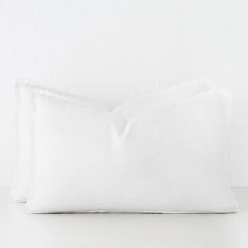 FRENCH LINEN CUSHION BUNDLE X2  |  40 X 60CM  |  CASPER WHITE