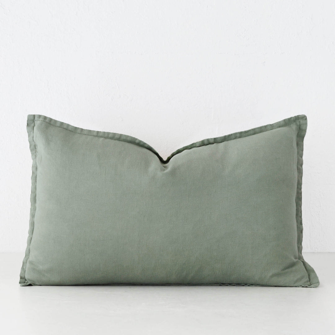 FRENCH LINEN CUSHION  |  EUCALYPTUS LEAF | 40X60