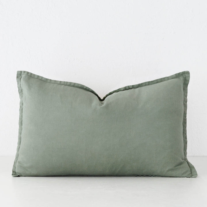 FRENCH LINEN CUSHION  |  EUCALYPTUS LEAF | 40X60