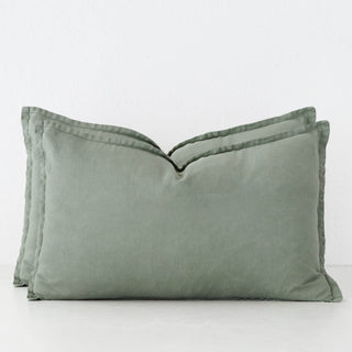 FRENCH LINEN CUSHION BUNDLE X2  |  40 X 60CM  |  EUCALYPTUS LEAF