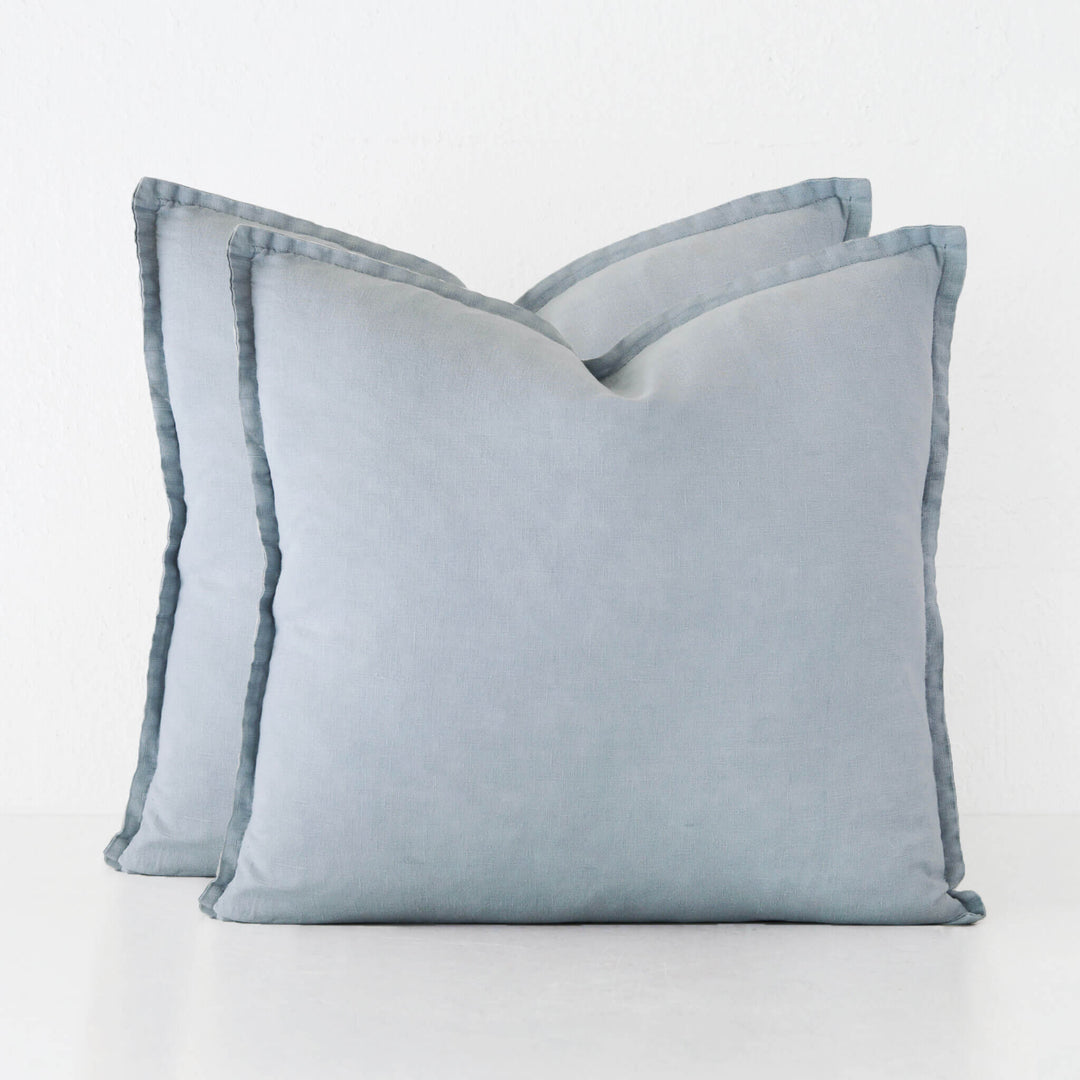 FRENCH LINEN CUSHION BUNDLE X2  |  50 X 50CM  |  DENIM BREEZE