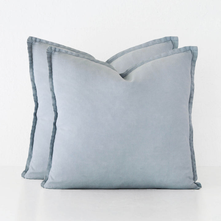 FRENCH LINEN CUSHION BUNDLE X2  |  50 X 50CM  |  DENIM BREEZE