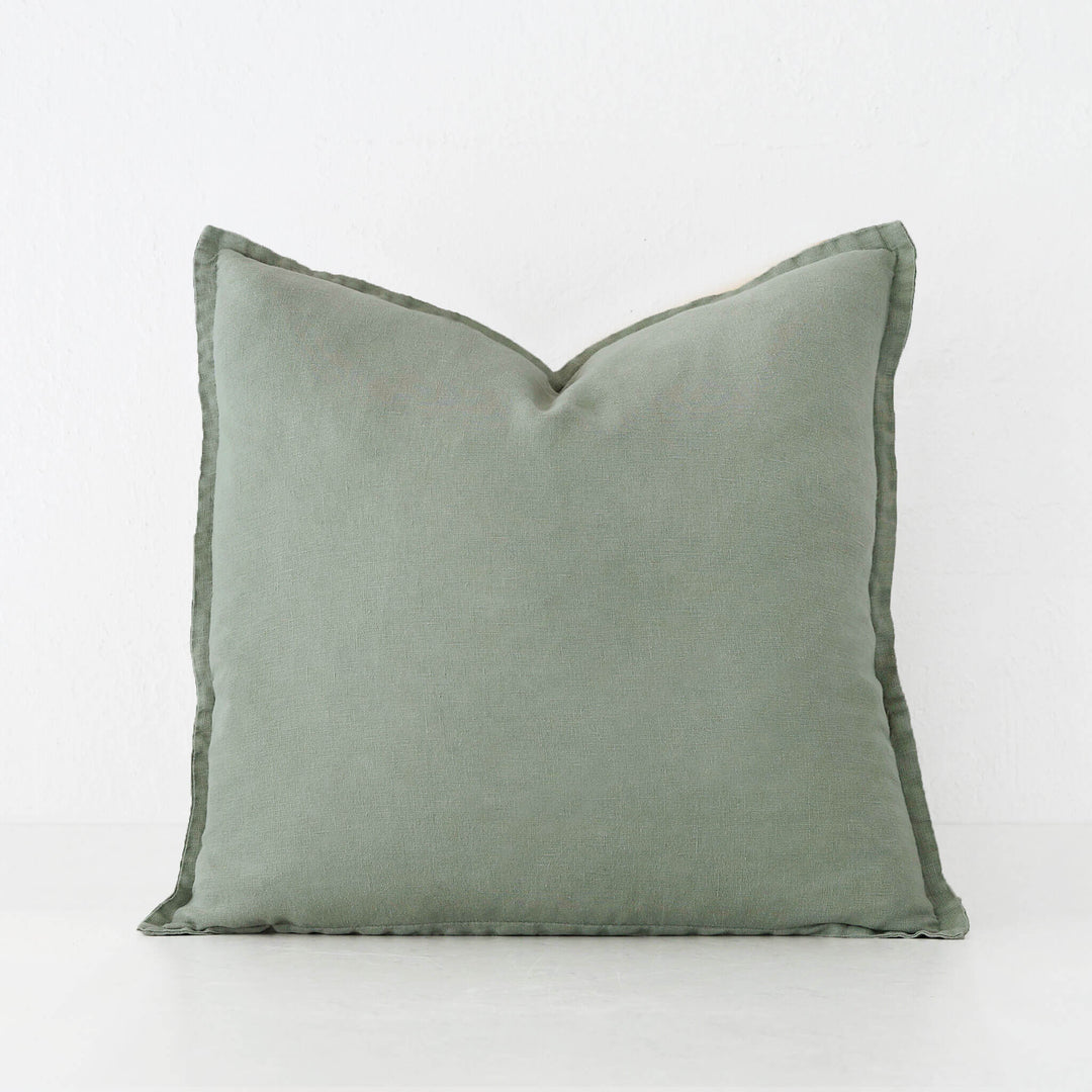 FRENCH LINEN CUSHION  |  EUCALYPTUS LEAF | 50X50