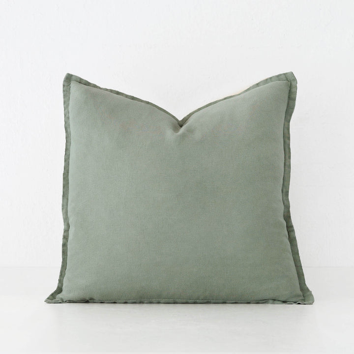 FRENCH LINEN CUSHION  |  EUCALYPTUS LEAF | 50X50