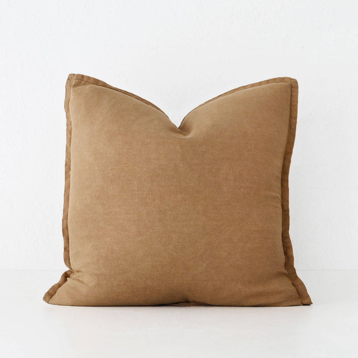 FRENCH LINEN CUSHION  |  TOBACCO CIGAR  |  50X50
