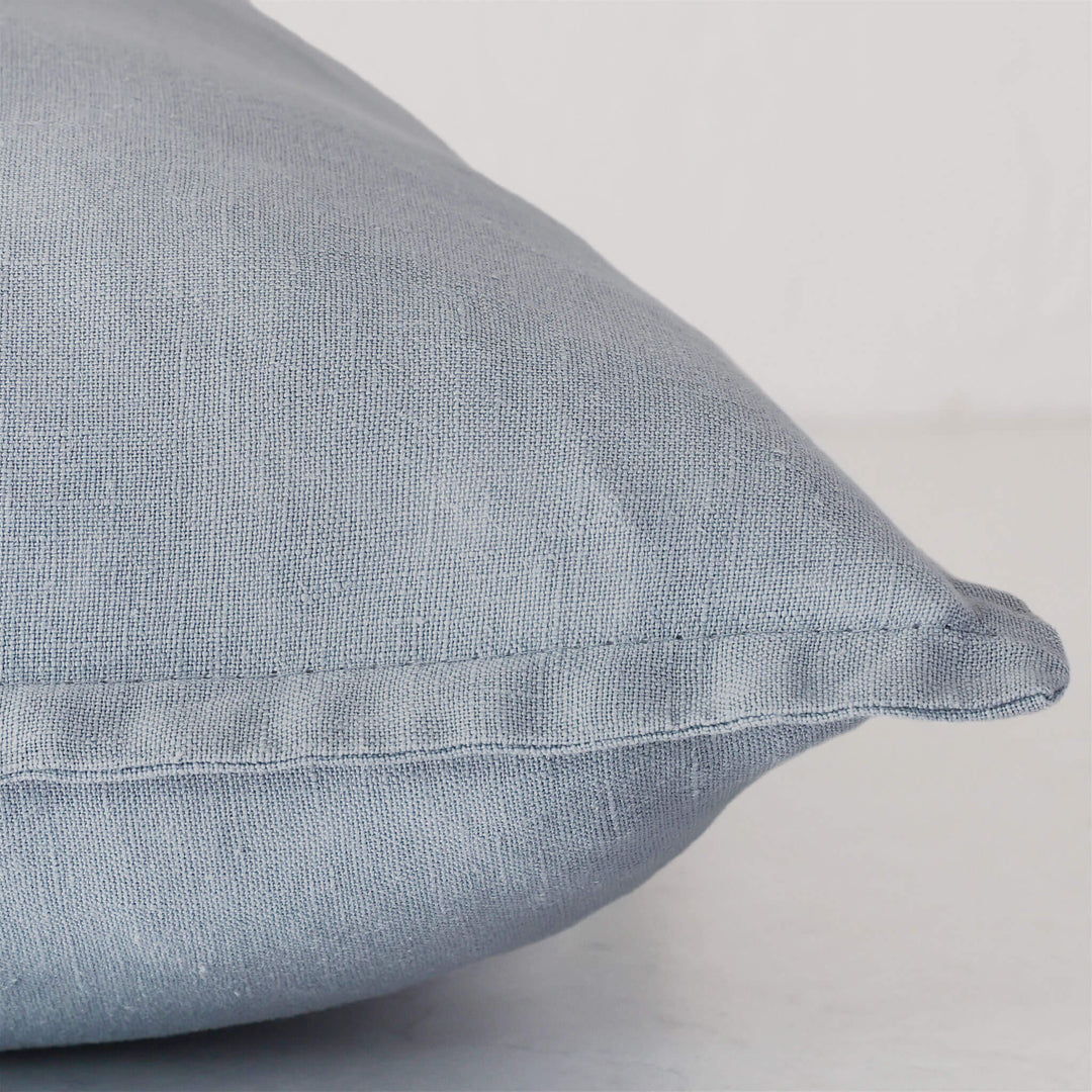 FRENCH LINEN CUSHION  |  DENIM BREEZE | CLOSE UP