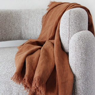 LBD EXCLUSIVE  |  FRENCH LINEN THROW  |  180X140CM  |  CINNAMON LATTE