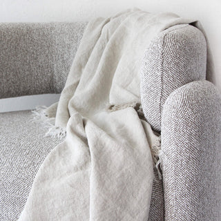 LBD EXCLUSIVE  |  FRENCH LINEN THROW  |  180X140CM  |  NATURAL FLAX