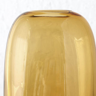 LIVING BY DESIGN EXCLUSIVE  |  FREYA HAND BLOWN VASE  |  LARGE  |  AMBER + CLEAR GLASS