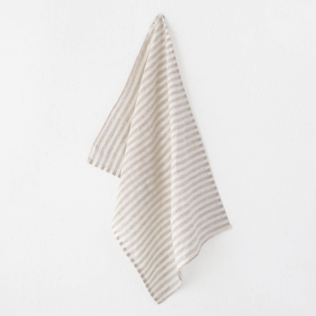 Frontera Awning Stripe Linen Kitchen Towel  |   Light Brown  |  50X70CM
