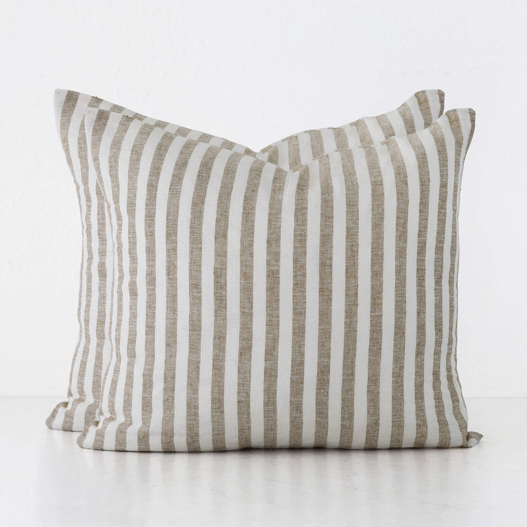 FRONTERA AWNING STRIPE CUSHION BUNDLES | CHESTNUT MUSTARD | 50X50