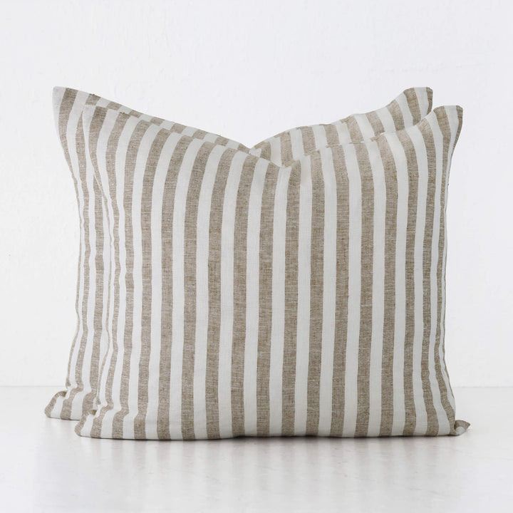FRONTERA AWNING STRIPE CUSHION BUNDLES | CHESTNUT MUSTARD | 50X50