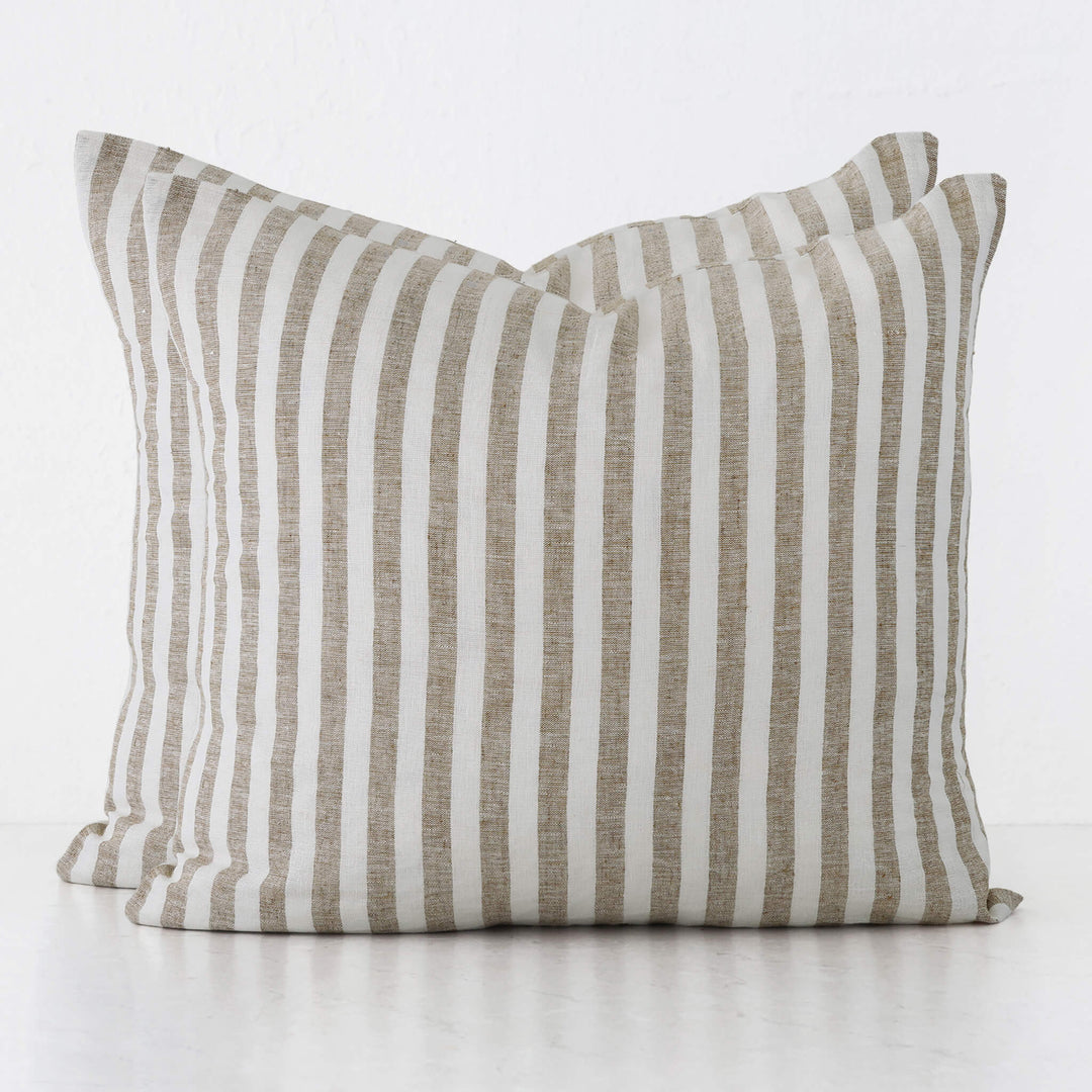 FRONTERA AWNING STRIPE CUSHION BUNDLES | CHESTNUT MUSTARD | 60X60