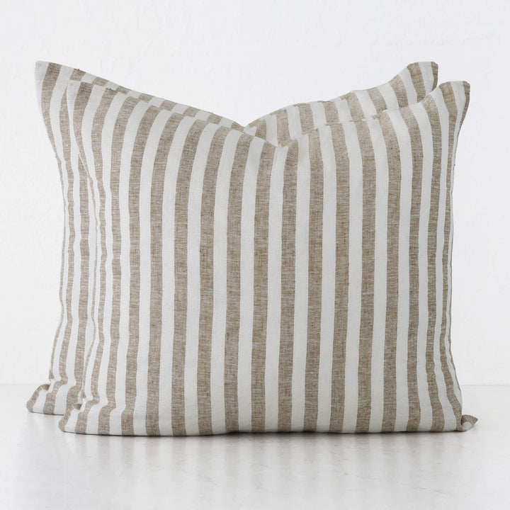FRONTERA AWNING STRIPE CUSHION BUNDLES | CHESTNUT MUSTARD | 60X60