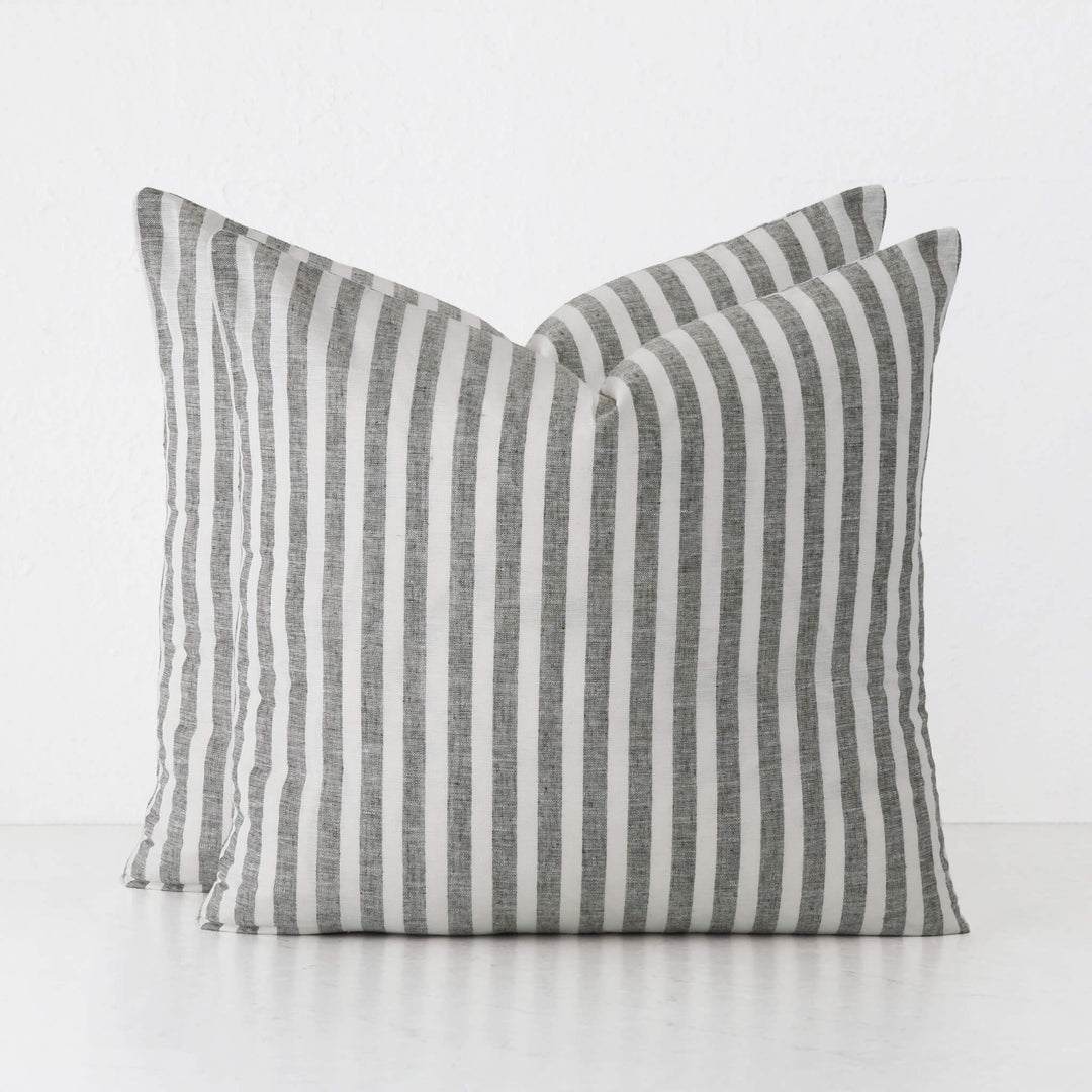 FRONTERA AWNING STRIPE CUSHION BUNDLES | EBONY MOCHA | 50X60