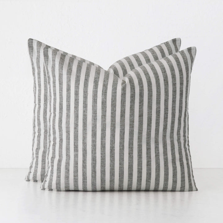 FRONTERA AWNING STRIPE CUSHION BUNDLES | EBONY MOCHA | 50X60