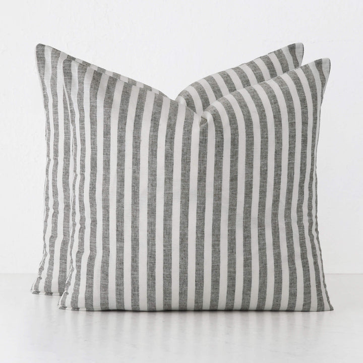 FRONTERA AWNING STRIPE CUSHION BUNDLES | EBONY MOCHA | 60X60