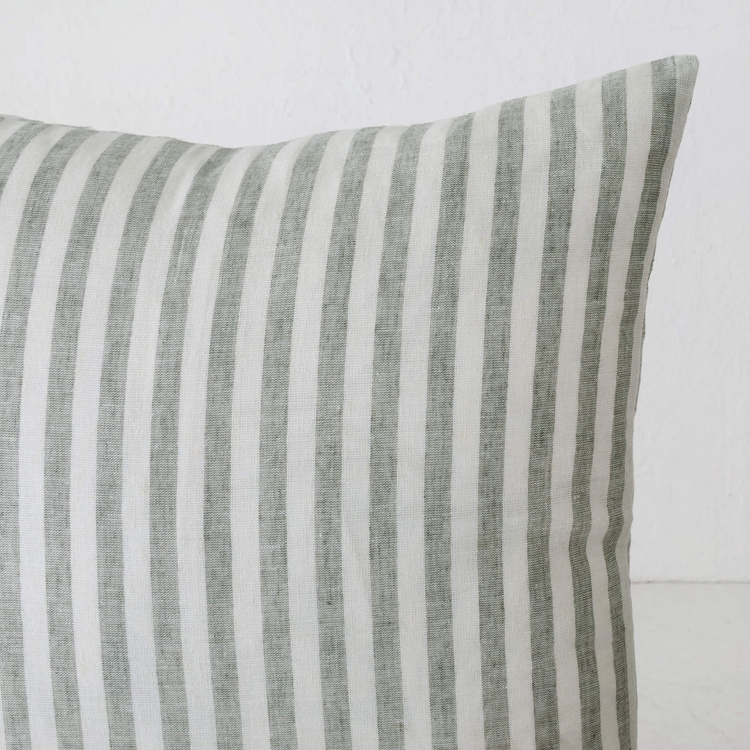 FRONTERA AWNING STRIPE CUSHION | ARMADA GREEN | CLOSE UP