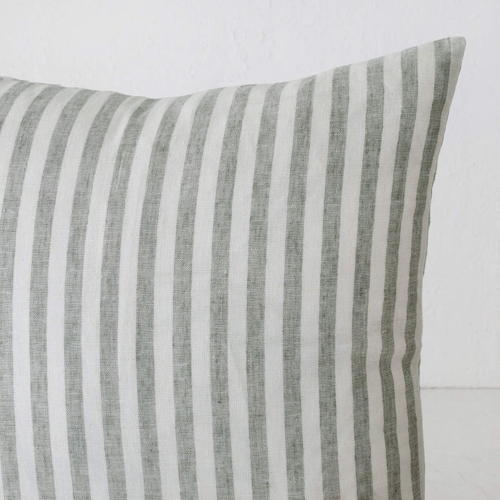 FRONTERA AWNING STRIPE CUSHION | ARMADA GREEN | CLOSE UP