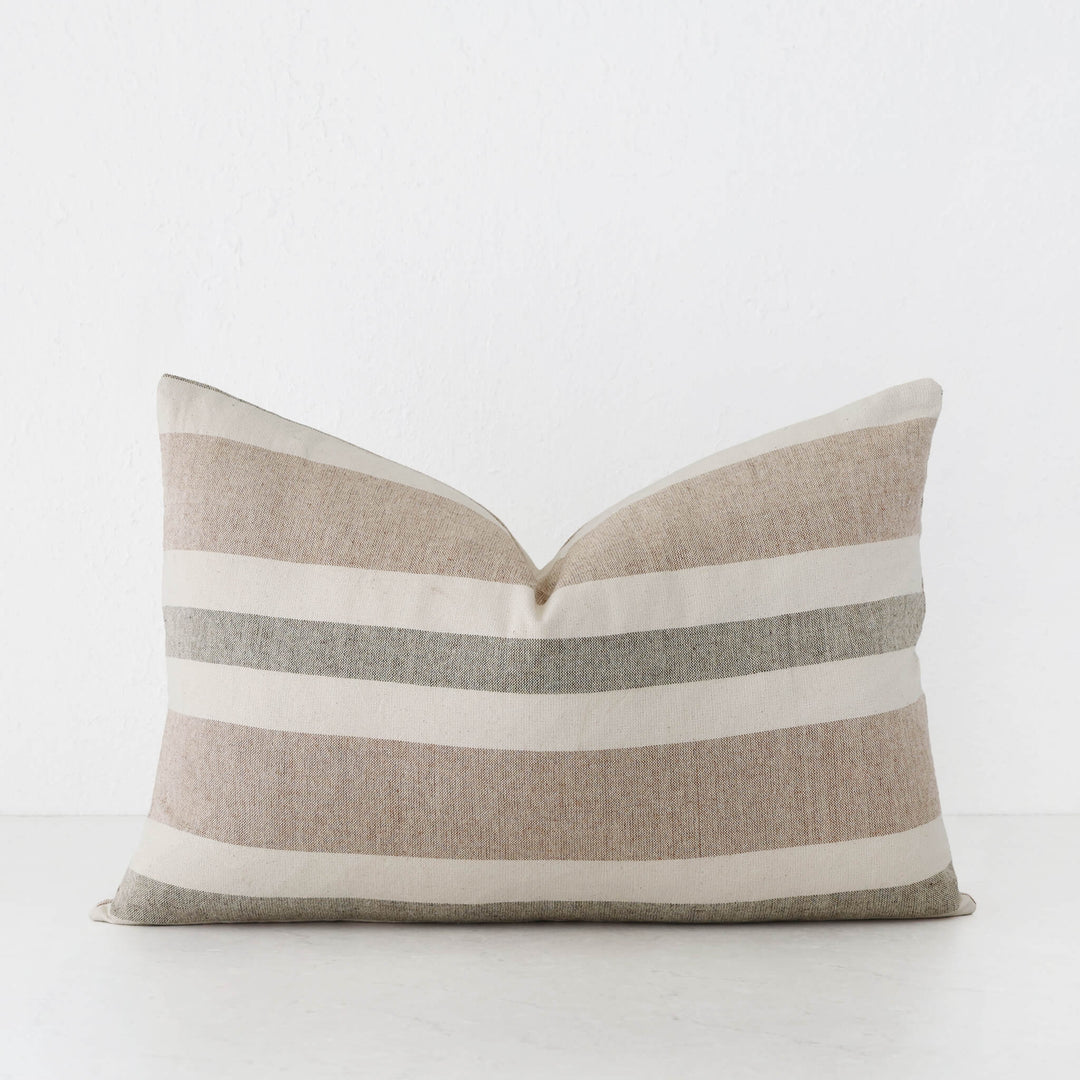 FRONTERA MULTI STRIPE CUSHION | BURNT ALMOND + LINEN | 40X60