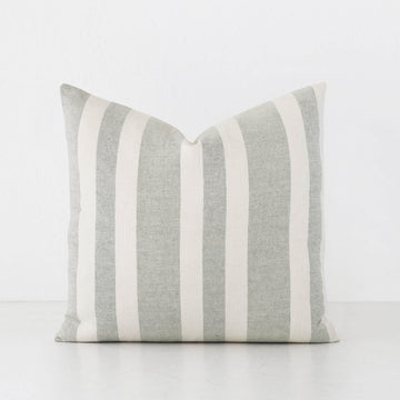 FRONTERA MULTI STRIPE CUSHION | OLIVE INK + LINEN | 50x50