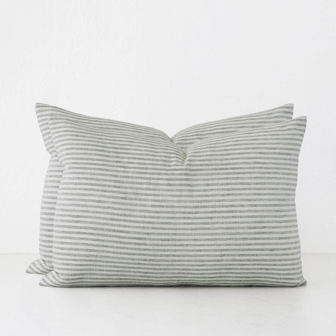 FRONTERA TICKING STRIPE CUSHION BUNDLES | ARMADA GREEN | 40X60