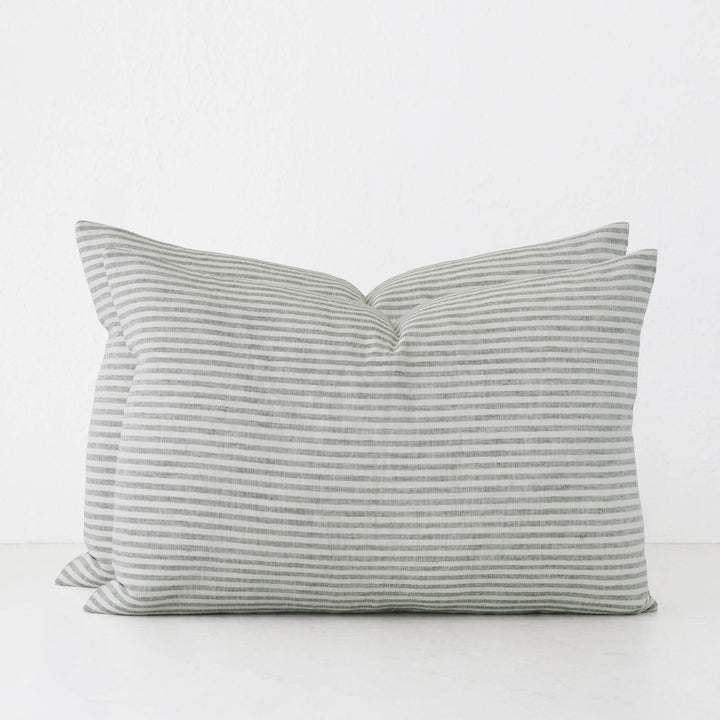 FRONTERA TICKING STRIPE CUSHION BUNDLES | ARMADA GREEN | 40X60