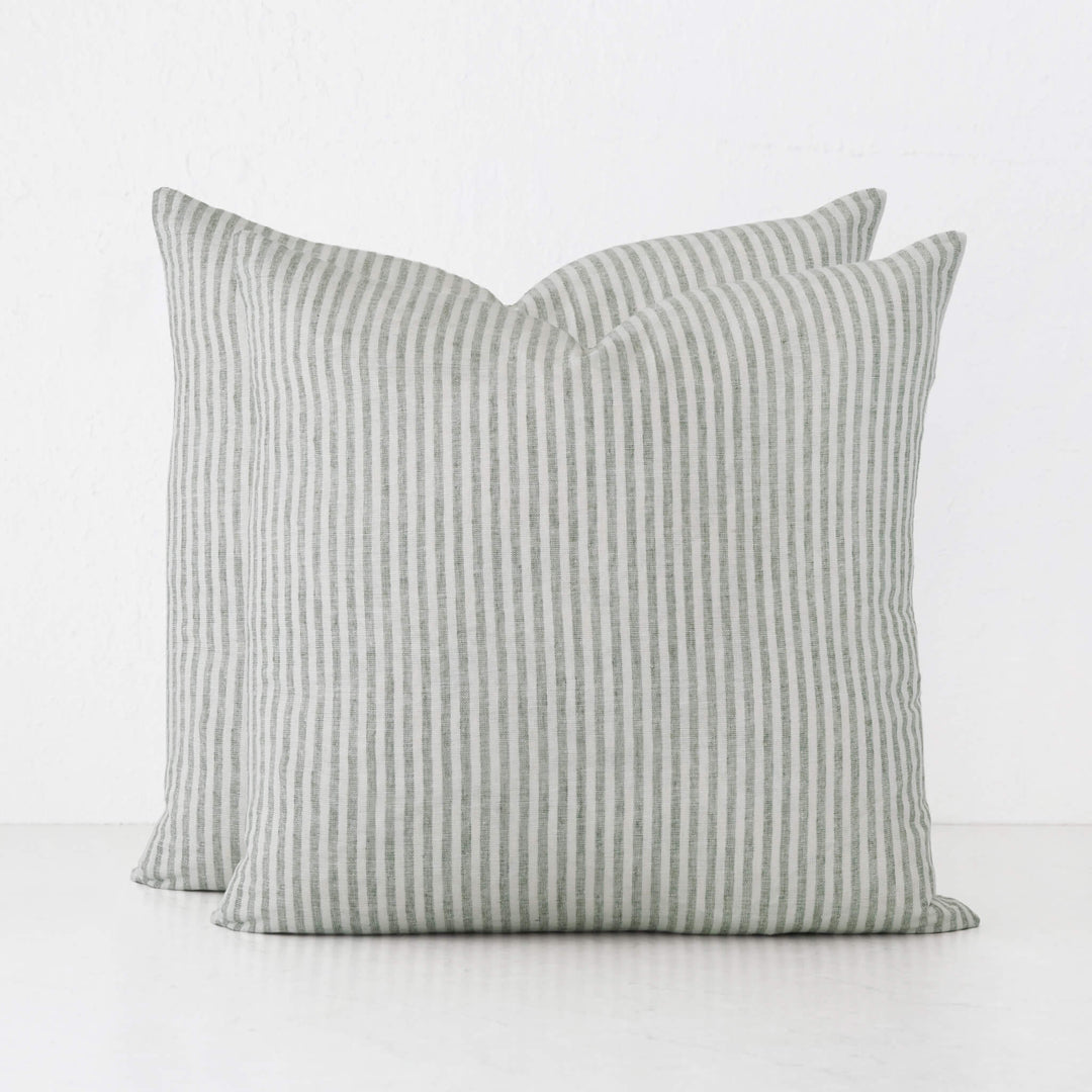 FRONTERA TICKING STRIPE CUSHION BUNDLES | ARMADA GREEN | 50X50