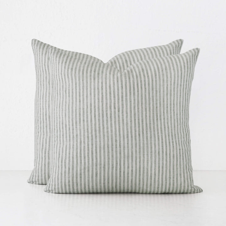 FRONTERA TICKING STRIPE CUSHION BUNDLES | ARMADA GREEN | 50X50