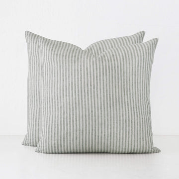 FRONTERA TICKING STRIPE CUSHION BUNDLES | ARMADA GREEN | 50X50
