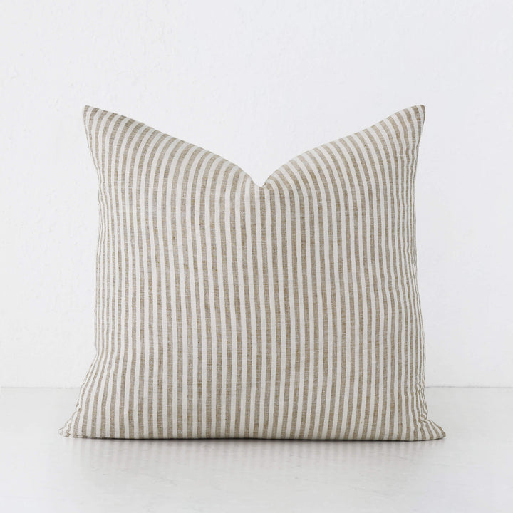 FRONTERA TICKING STRIPE | CHESTNUT MUSTARD | 60X60