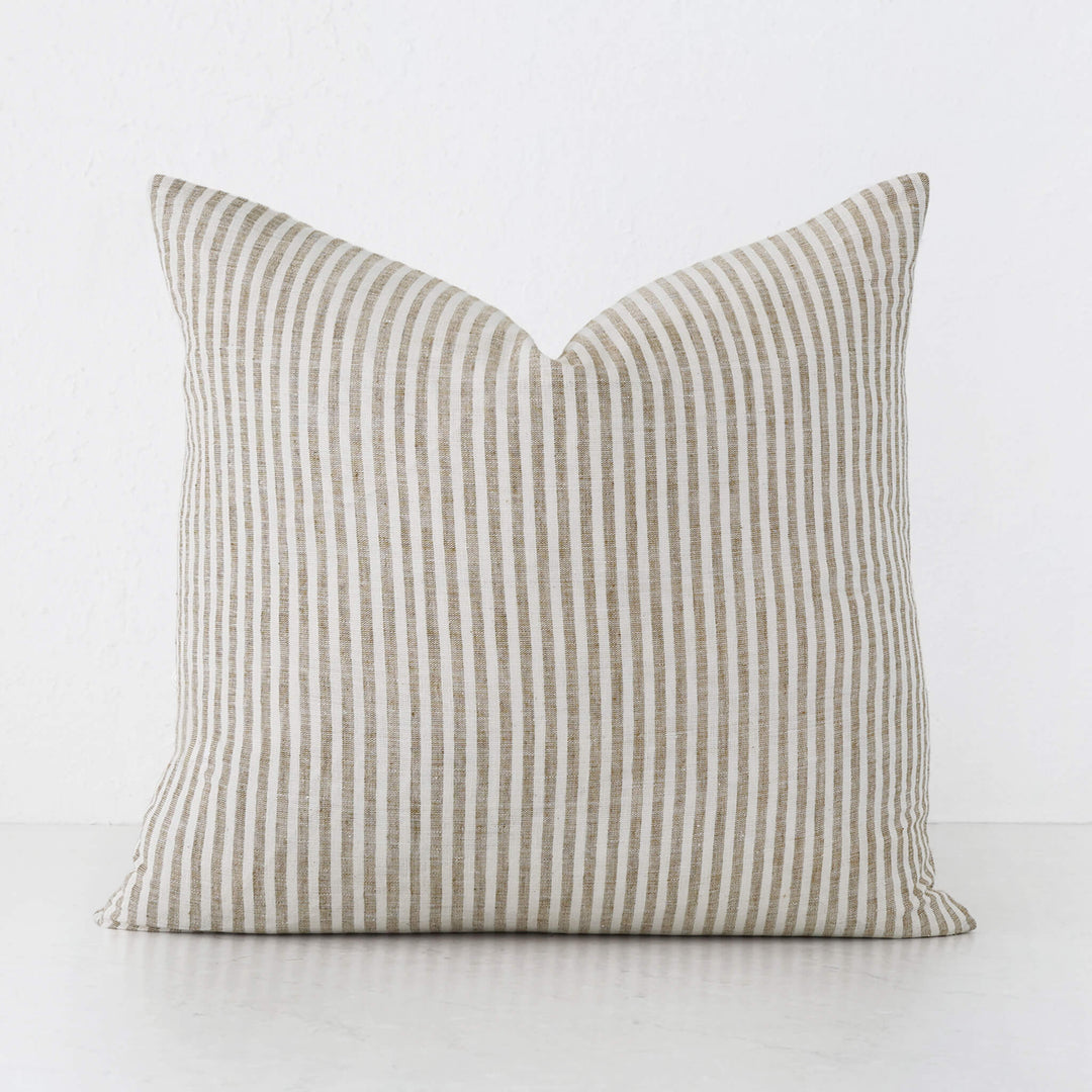FRONTERA TICKING STRIPE | CHESTNUT MUSTARD | 50X50