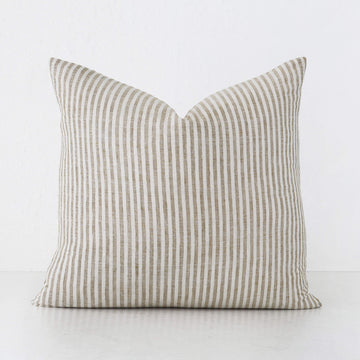 FRONTERA TICKING STRIPE | CHESTNUT MUSTARD | 50X50
